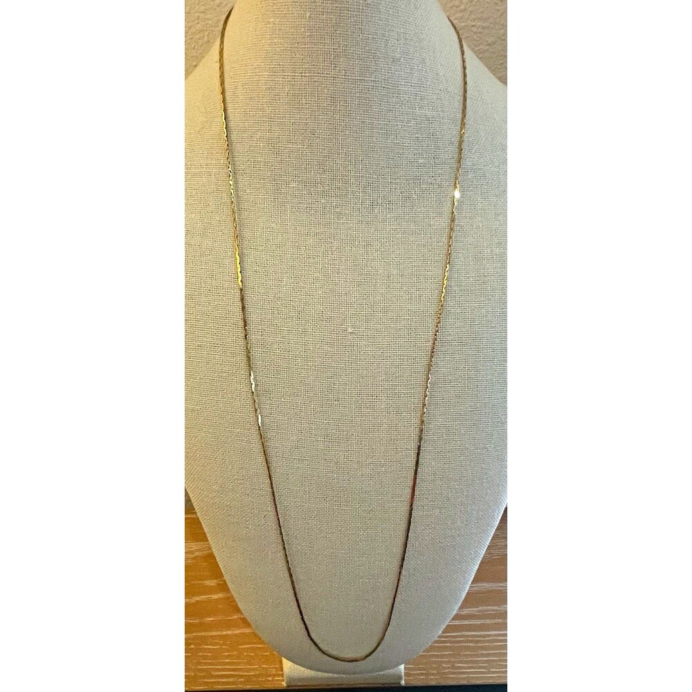 Monet Vintage Signed Gold Tone Snake Chain Long Necklace